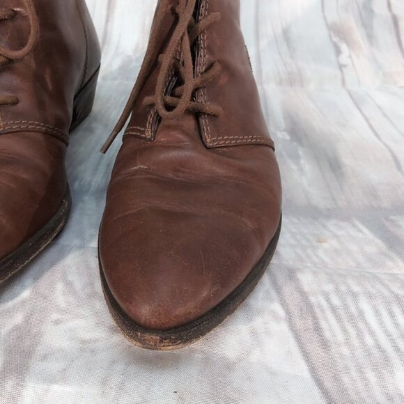 Frye Brown Leather Lace-Up Ankle Boots – Women’s Size 7.5M - Picture 3 of 11